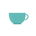 Simple illustration of a blue ceramic cup with a handle. The cup has a smooth surfac Royalty Free Stock Photo