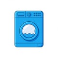 Of a blue front-loading washing machine with a circular door Royalty Free Stock Photo