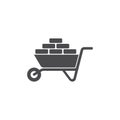 Simple illustration of bricklayer cart Royalty Free Stock Photo