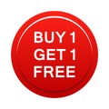 Buy one get one free button Royalty Free Stock Photo