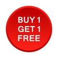 Buy one get one free button Royalty Free Stock Photo