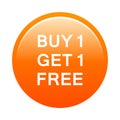 Buy one get one free button Royalty Free Stock Photo