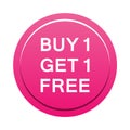 Buy one get one free button Royalty Free Stock Photo