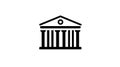 Government Building Icon with Columns and Pediment, Public Institution Symbol Royalty Free Stock Photo