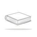 A simple illustration of a closed book. Reading knowledge information symbol icon. Outline Royalty Free Stock Photo