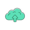 The cloud shape is outlined in black and filled with a light teal Royalty Free Stock Photo