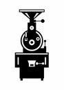 Coffee roasting machine. Simple illustration in black and white. Royalty Free Stock Photo