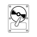 Simple illustration of compact disk or hard drive disc Personal computer component icon Royalty Free Stock Photo