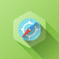 Simple illustration of compass icon in flat style Royalty Free Stock Photo