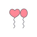 simple illustration couple balloon valentine icon flat design