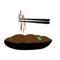 Simple illustration design of traditional japanese food set with local theme