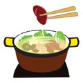 Simple illustration design of traditional japanese food set with local theme