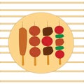 Simple illustration design of traditional japanese food set with local theme