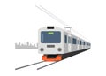 Electric commuter train. Simple flat illustration