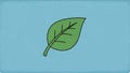 A simple illustration features a single green leaf with visible veins Royalty Free Stock Photo