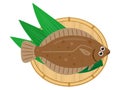 Simple illustration of fresh fish flatfish Royalty Free Stock Photo