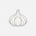 Simple illustration of a garlic bulb on a plain white background Royalty Free Stock Photo