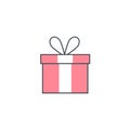 simple illustration gift valentine icon flat design pink color