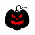 Simple illustration of Halloween pumpkin. Silhouette of a sinister pumpkin.