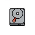 Simple illustration of a hard disk drive. The design features a gray rectangular metal Royalty Free Stock Photo