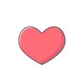 simple illustration heart love pink color flat design Royalty Free Stock Photo