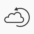 Simple Illustration Icon Backup Storage Symbol with Arrows Refresh on Side. UI Cloud Storage for User Interface and UI Backup . Royalty Free Stock Photo