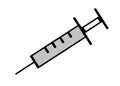 A simple illustration of an injection jab syringe medical instrument with needle Royalty Free Stock Photo