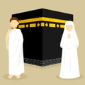 Kaabah and Ihram Clothes of men and women Royalty Free Stock Photo