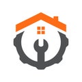 House gear tool logo Royalty Free Stock Photo