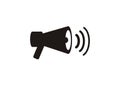 Loud speaker. Simple icon in black and white Royalty Free Stock Photo