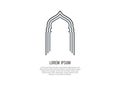 Mosque corridor or door shape. Simple illustration in black and white.