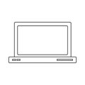 Simple illustration of notebook or laptop Personal computer icon