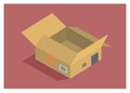 Opened thin paper box. Simple flat illustration Royalty Free Stock Photo
