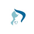 simple Illustration of Pregnant Woman, healthy mother`s logo