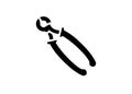 Puller pliers. Simple illustration in black and white.