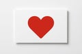 A simple illustration of a red heart shape centered on a white rectangular canvas background Royalty Free Stock Photo