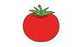 White background, emphasizing the bold, primary colors of the tomato Royalty Free Stock Photo