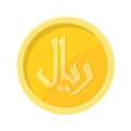 Simple illustration of Rial coin Concept of internet currency Royalty Free Stock Photo