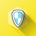 Simple illustration of shield or security icon in flat style Royalty Free Stock Photo