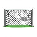 A simple illustration of a soccer goal post. The goal is rectangular, featuring a net made Royalty Free Stock Photo