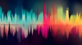Simple illustration of a spectrogram background with colorful lines