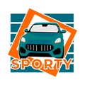 Simple illustration of sporty car Logos Royalty Free Stock Photo