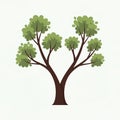 The background is plain white highlighting the tree s form and colors Royalty Free Stock Photo