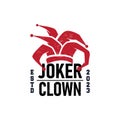 Simple illustration template jester hat logo minimalist joker clown design