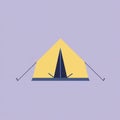 Simple illustration of a tent with a minimalistic design. The tent has a triangular shape Royalty Free Stock Photo