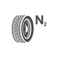 Elegant illustration of tire car nitrogen