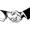 Simple illustration of two men shaking hands Royalty Free Stock Photo