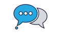 A simple illustration of two speech bubbles on a white background Royalty Free Stock Photo
