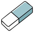 Simple illustration of a two-tone eraser, a tool for removing pencil marks Royalty Free Stock Photo
