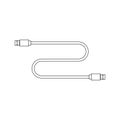 Simple illustration of usb data cable Personal computer component icon Royalty Free Stock Photo
